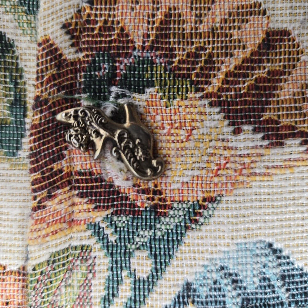 Vintage Tapestry Vest Charm Buttons Artsy Boho Cottage Core Chic | Women's Large